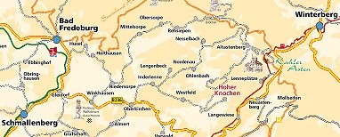Berghotel Hoher Knochen: Routekaart